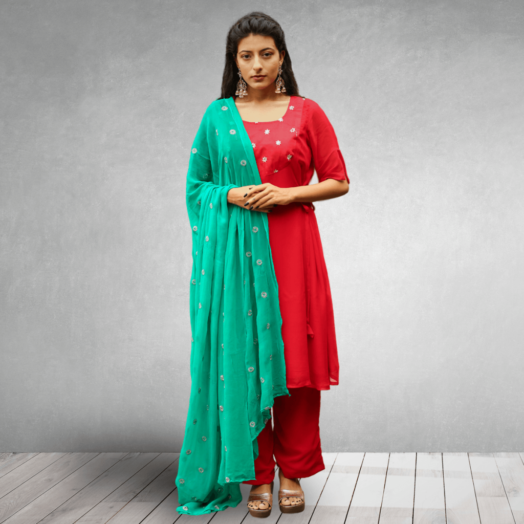 georgette suit neck design